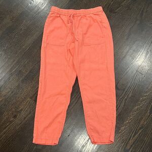 J. Crew Tie-waist Seaside Pant‎ Linen Blend Women’s Small Orange Coral Resort